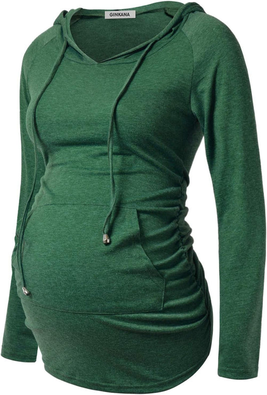 Maternity Hoodie Long Sleeves Shirts Casual Maternity Top Pregnancy Sweatshirt Casual Clothes