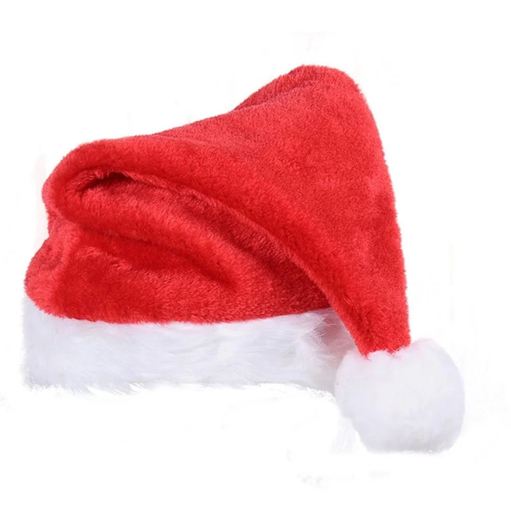 2Pack Christmas Hat,Santa Hat,Xmas Holiday Hat for Adults,Unisex Velvet Classic Santa Hat